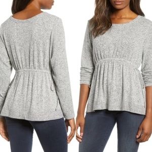 Caslon Baby Doll Gray Long Sleeve Soft Sweater
